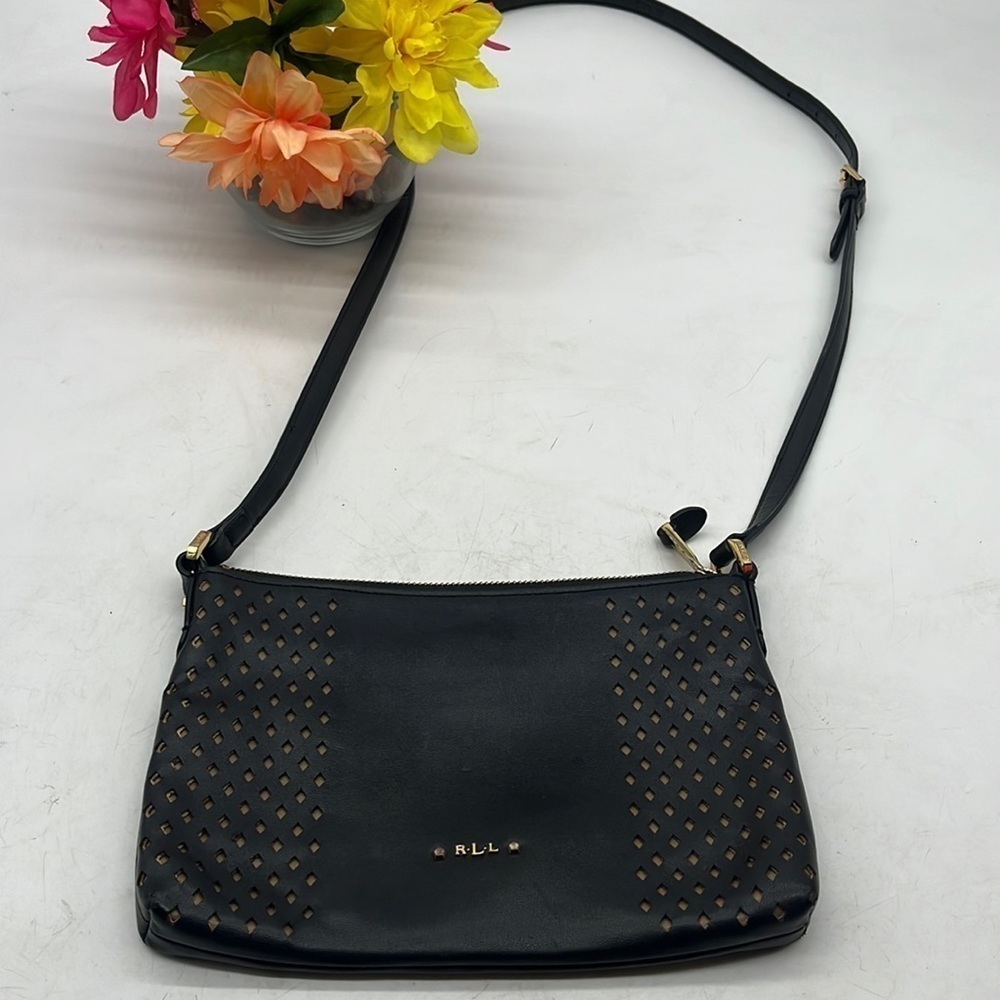 Ralph Lauren Black Leather Crossbody Bag BP4226D